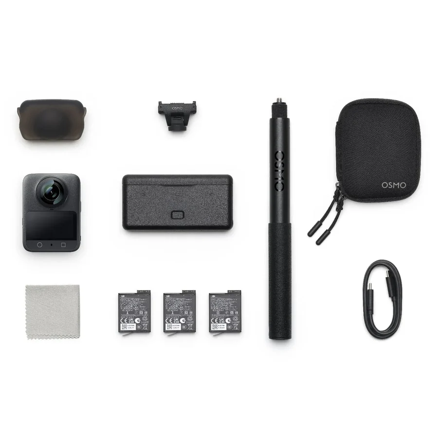 DJI Osmo 360 · Adventure Combo · 3 baterías + palo invisible